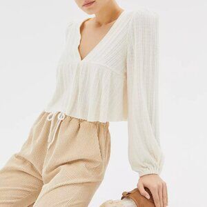 Urban Outfitters Prairie Ribbed Babydoll Top